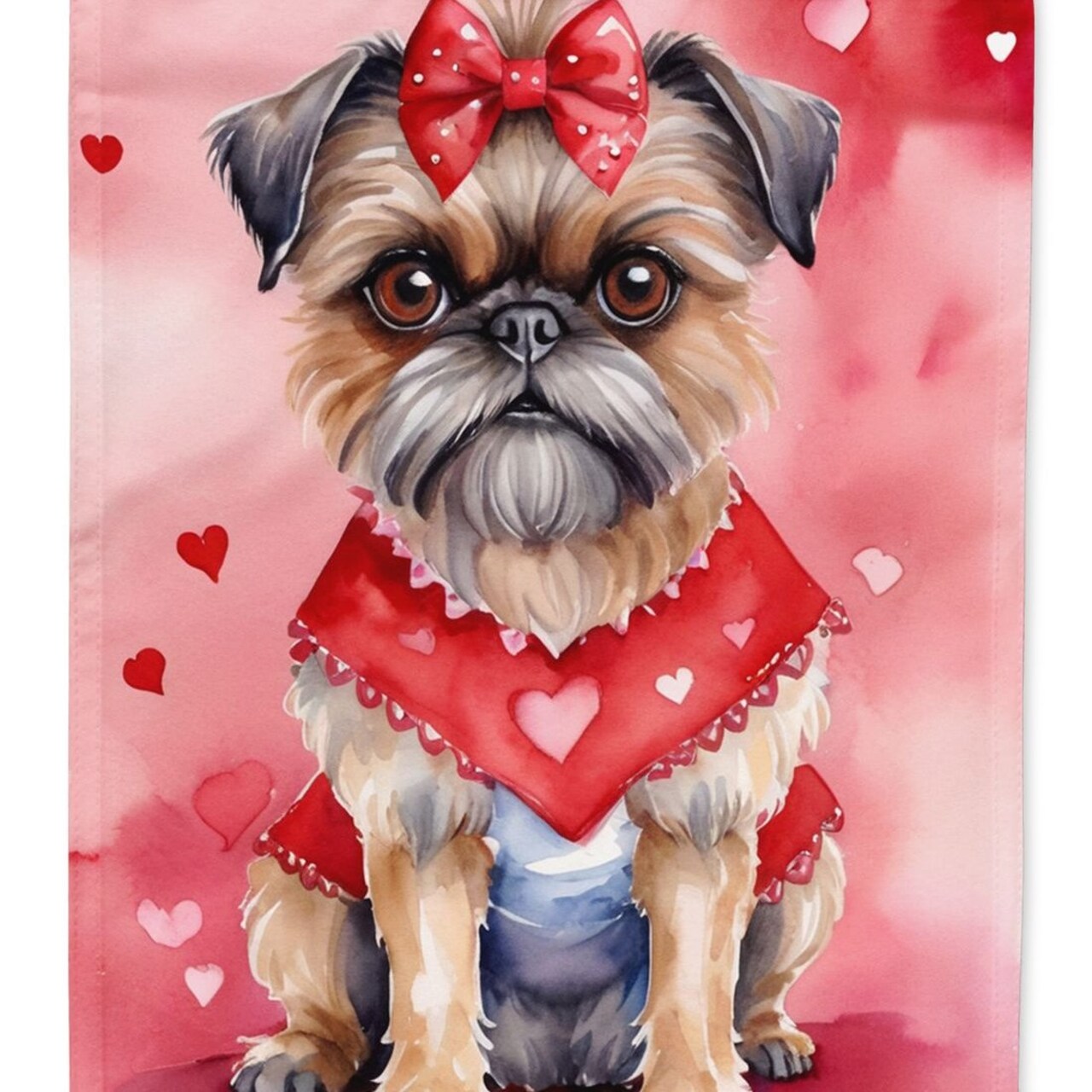 Edge Collections - 11.25" X 15.50" - Multicolor - Brussels Griffon My Valentine Decorative - 1 Piece